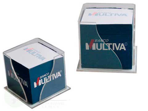 CUBO DE PAPEL CON BASE DE ACRILICO