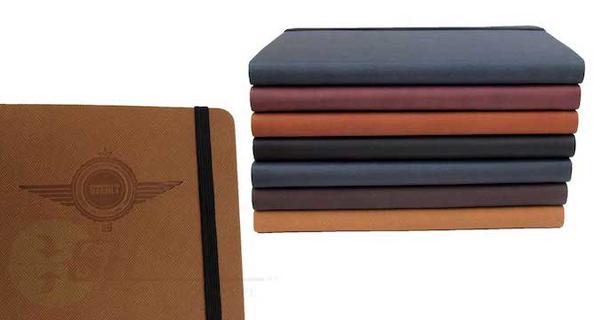 LIBRETA JOURNAL BOOK CON RESORTE MATERIAL PIEL SINTETICA ITALIANA